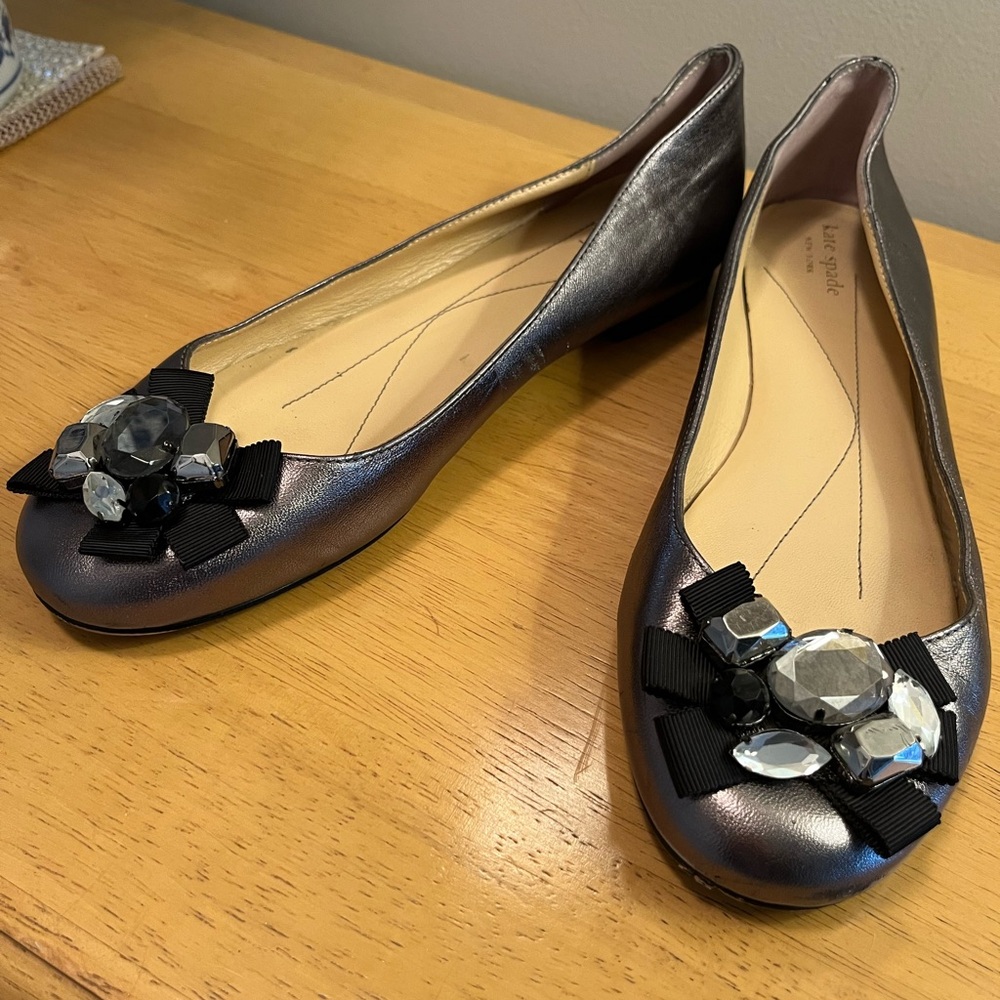 Kate Spade Silver Ballet Flats  - Woman’s size 8.5